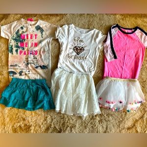 6 pc Lk NEW lot girls Sz 6x Sparkle Skirts